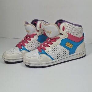 2005 Pastry Sneakers White Pink Blue & Purple Lining Sz 6